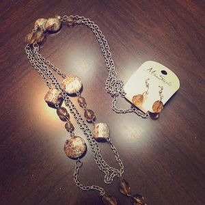 MY STYLE Matching Bead Necklace and Earring Set